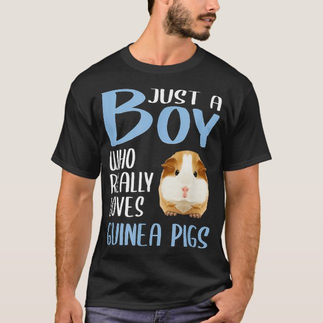 Camiseta Mens Gift Cavy Just A Boy Who Really Loves Guinea  (Frente)