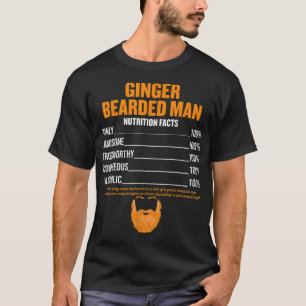 Camiseta Mens Ginger Bearded man nutrição sobre fatos ruiva
