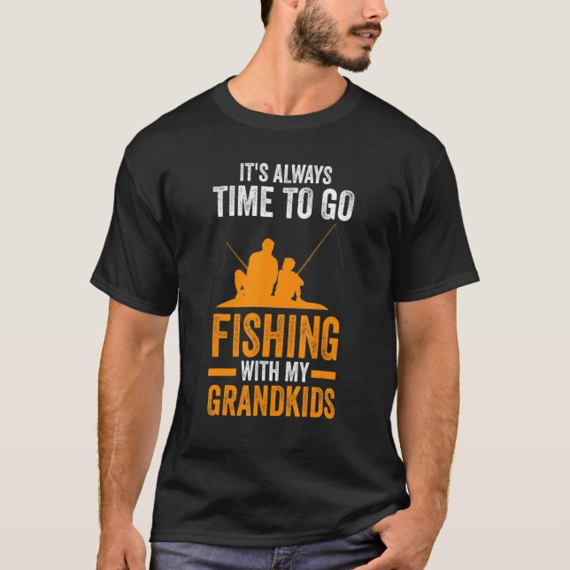 Camiseta Mens Go fishing with my grandkids Fishing (Frente)