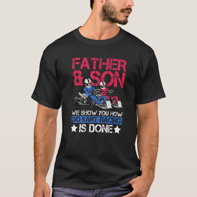 Camiseta Mens Go Kart Racing Para Um Pai Go Kart Racer (Frente)