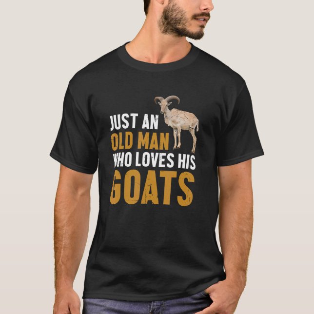 Camiseta Mens Goat Farmer Just An Old Man Who Loves His Goa (Frente)
