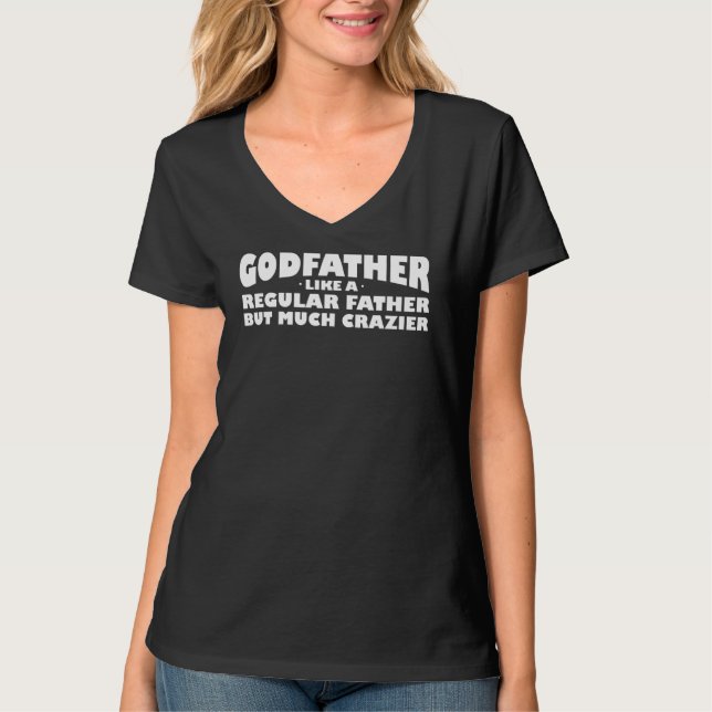 Camiseta Mens Goddad Como Um Padre Normal. (Frente)
