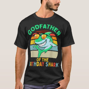 Camiseta Mens Goddad da Família de Aniversário do Tubarão
