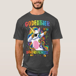 Camiseta Mens Goddad da Princesa de Aniversário, Dabbing Un
