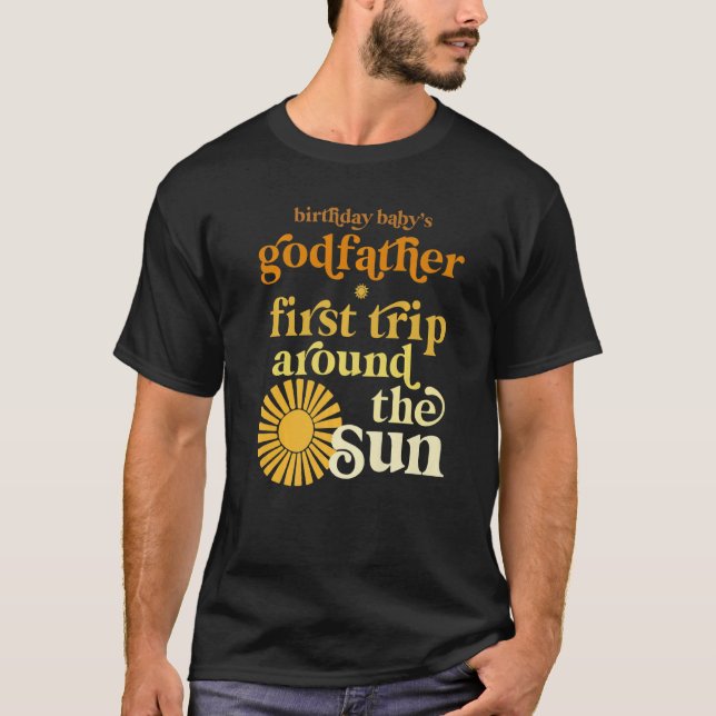 Camiseta Mens Goddad Primeira Viagem Ao Redor Do Sol Aniver (Frente)