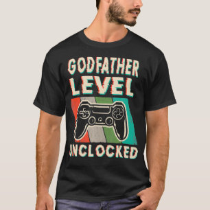 Camiseta Mens Godfather Level Unlocked Funny Leveled Up To