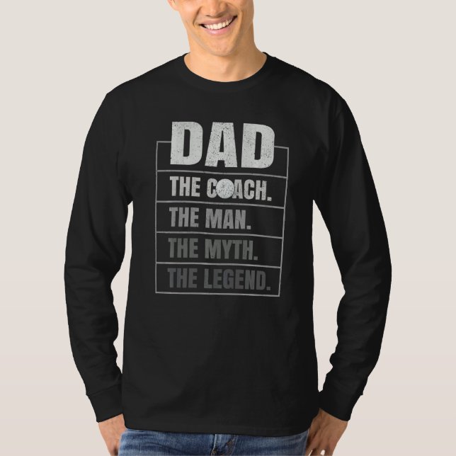 Camiseta Mens Golf Coach Pai Man Myth Legend Golf Padre (Frente)