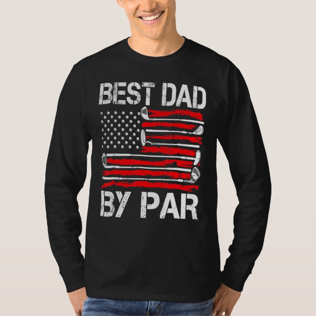 Camiseta Mens Golf Melhor Pai De Bônus Por Par Golfer Ameri (Frente)