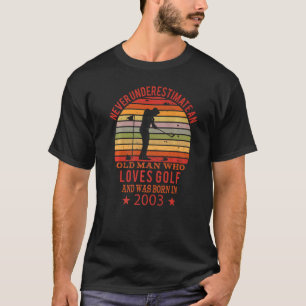 Camiseta Mens Golfing Golfplayers Vintage 2003 Birthday Gol