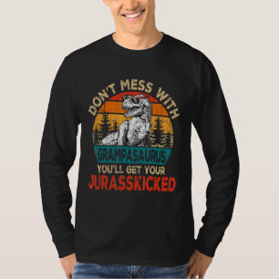Camiseta Mens Grampa Rex Saurus Dia de os pais Din de Natal