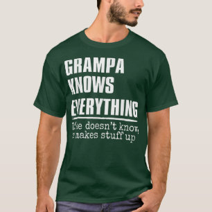 Camiseta Mens Grampa Sabe Tudo O Melhor Vovô Alguma Vez Fat