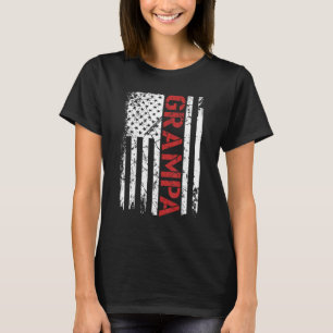 Camiseta Mens Grampa Vintage USA Flag American For Pai Pap