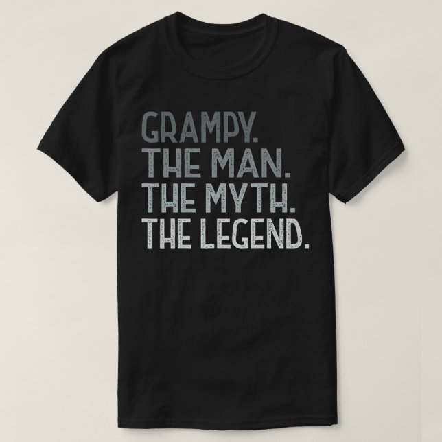 Camiseta Mens Grampy dos netos Grampy Man Myth L (Frente do Design)