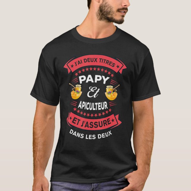 Camiseta Mens Grandad Beekeeper Dois Títulos Humorísticos (Frente)