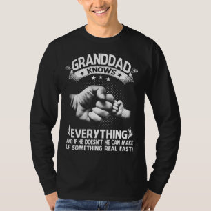 Camiseta Mens GRANDDAD Knows Everything Shirt 60th Gift Fun