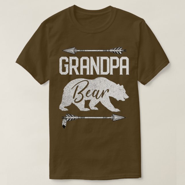 Camiseta Mens Grandpa Bear Funny Fathers Day Gift Papa Best (Frente do Design)