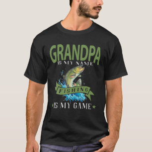 Camiseta Mens Grandpa Meu nome Pesca É Meu Jogo Engraçado