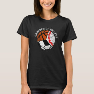 Camiseta Mens Grandpa Of Ballers Baseball Soccer Basketbal