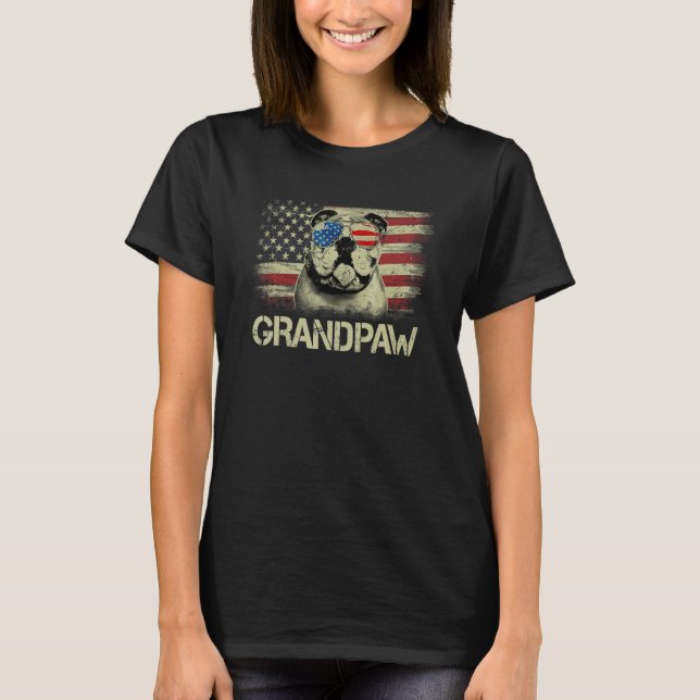Camiseta Mens Grandpak English Buldogue Flag Sunvidles Bull (Frente)