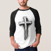 Men's Graphic Christian Cross Baseball Tee