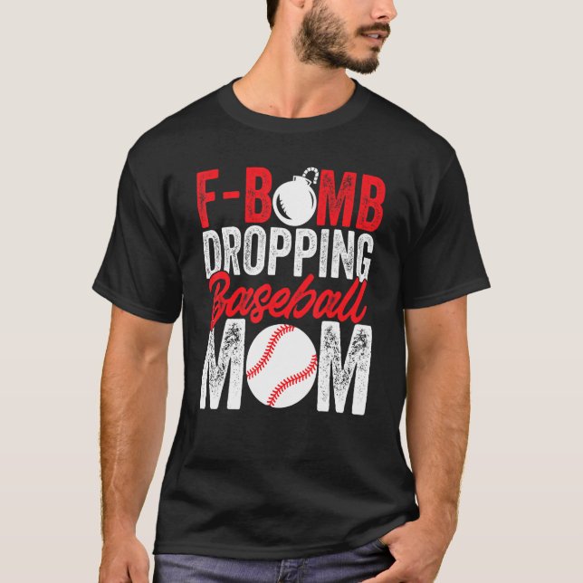 Camiseta Mens Graphic F Bomb Lançando Baseball Mãe (Frente)