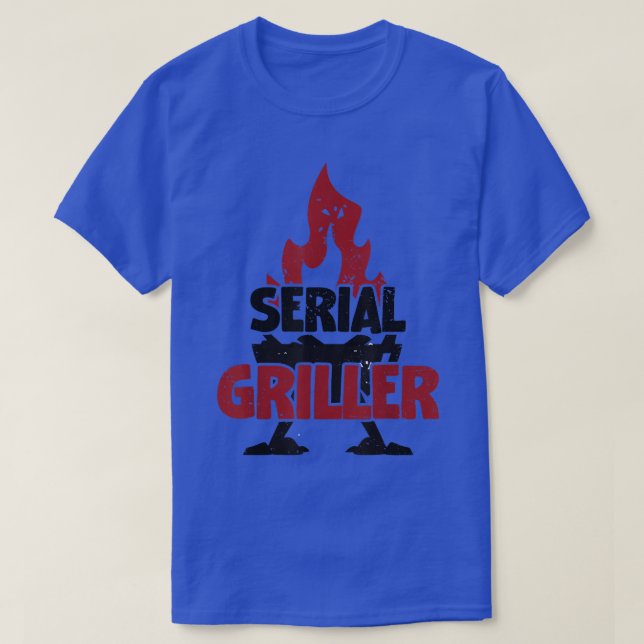 Camiseta Mens Grill Griling Dia de os pais Serial Griller (Frente do Design)