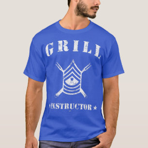 Camiseta Mens Grill Instrutor Sargento CHURRASCO Dia do Pai