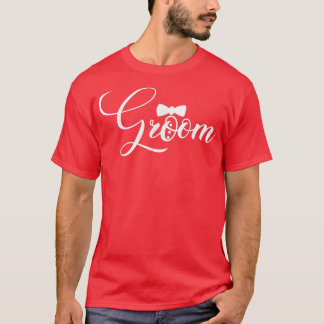 Camiseta Mens Groom Cute Engagement Matching Newlyweds Bach