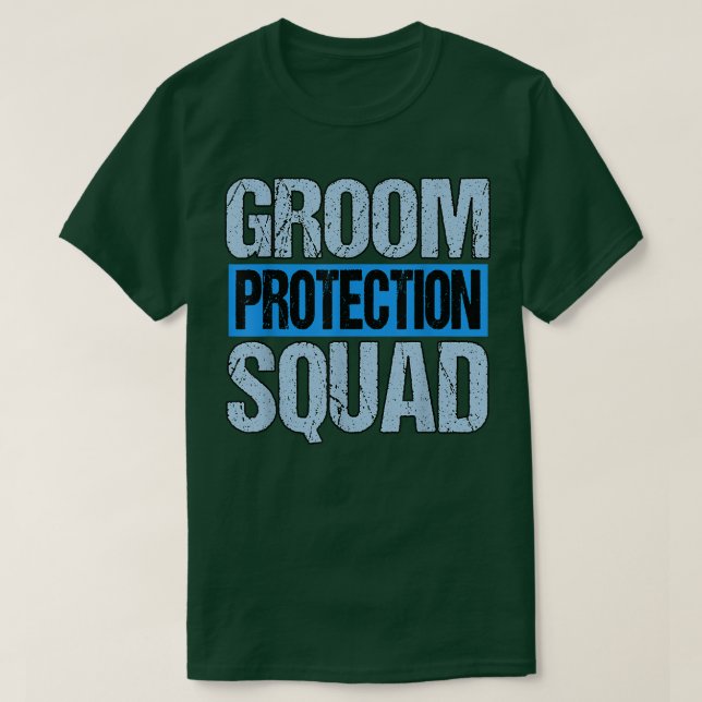Camiseta Mens Groom Protection Squad Bachelor Party  (Frente do Design)