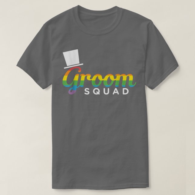 Camiseta Mens Groom Squad LGBT Gay Bachelor Party  (Frente do Design)