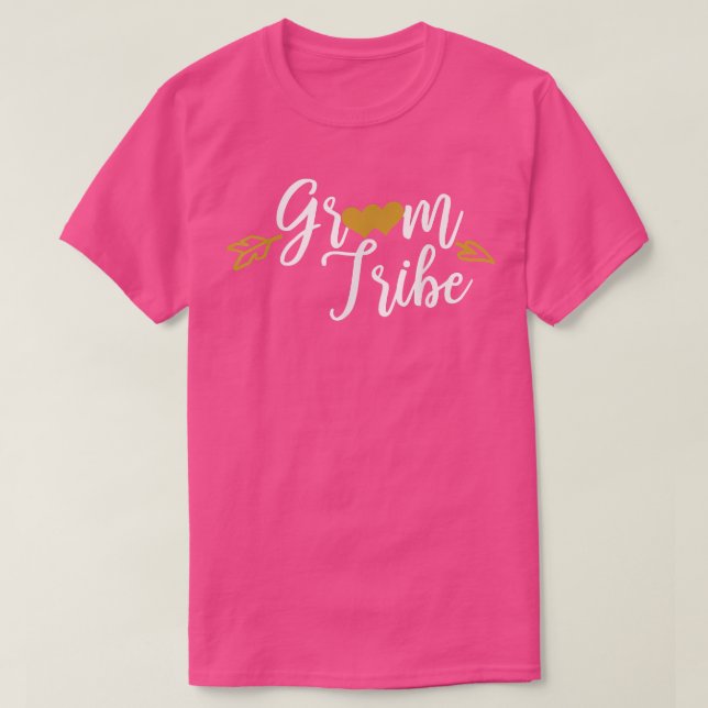 Camiseta Mens Groom Tribe Heart Engagement Wedding Party Ma (Frente do Design)