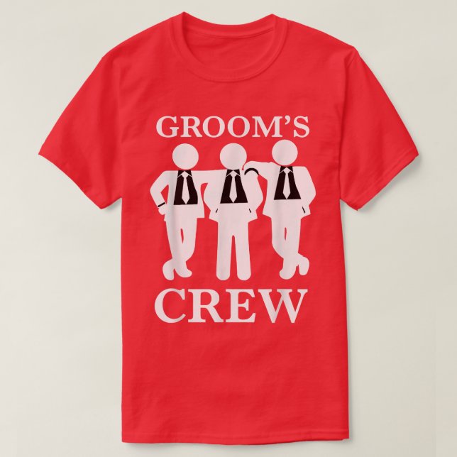 Camiseta Mens Grooms Crew Bachelor Party Groomsmen Gifts  (Frente do Design)