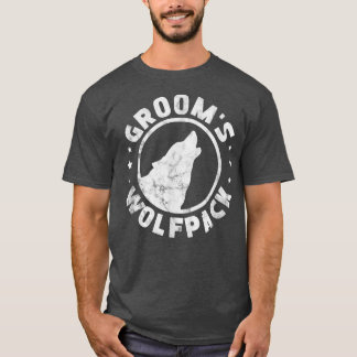 Camiseta Mens Grooms Wolfpack Groom Groomsmen Bachelor Part
