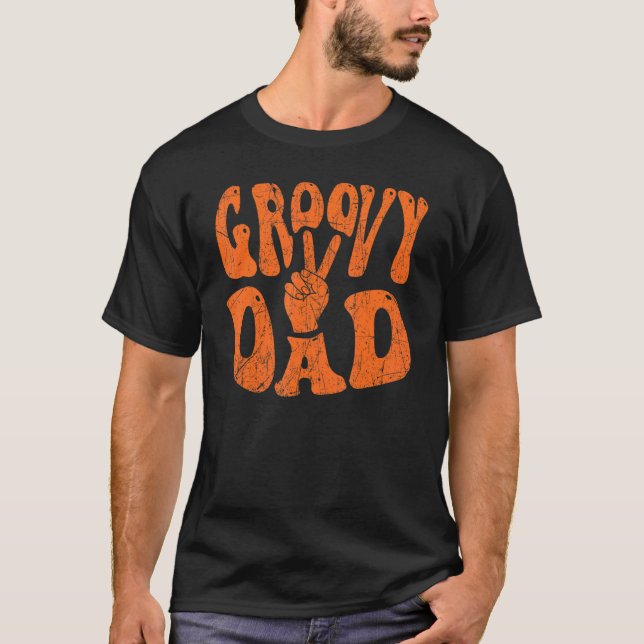 Camiseta Mens Groovy Dad 70s Aesthetic Nostalgia 1970's Ret (Frente)