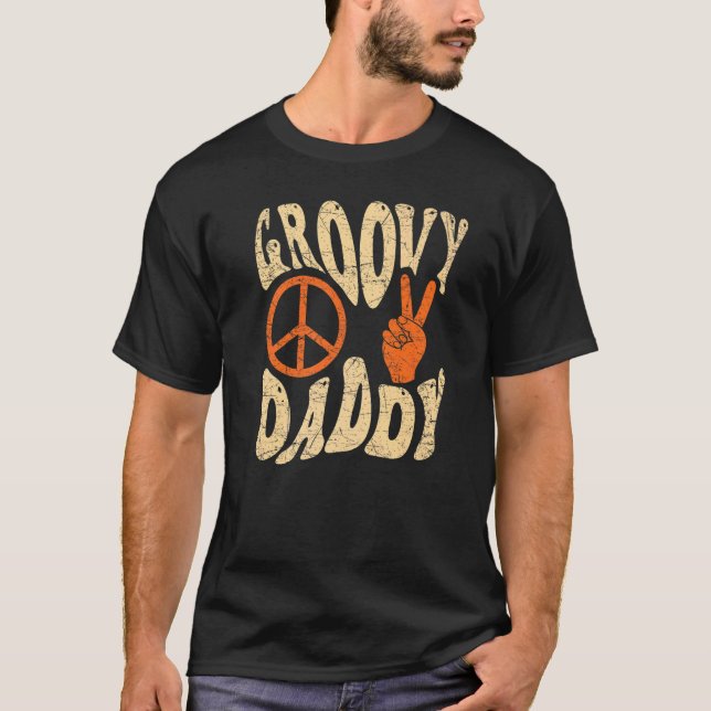Camiseta Mens Groovy Daddy 70s Aesthetic Nostalgia 1970's R (Frente)