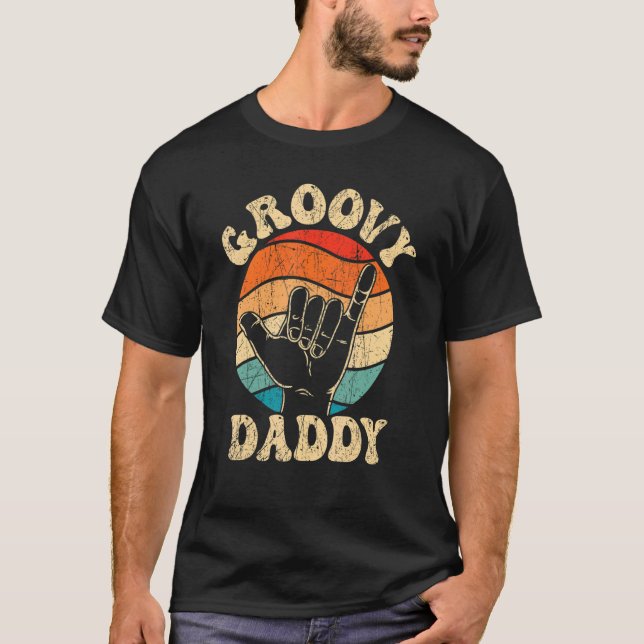 Camiseta Mens Groovy Daddy 70s Aesthetic Nostalgia 1970's R (Frente)