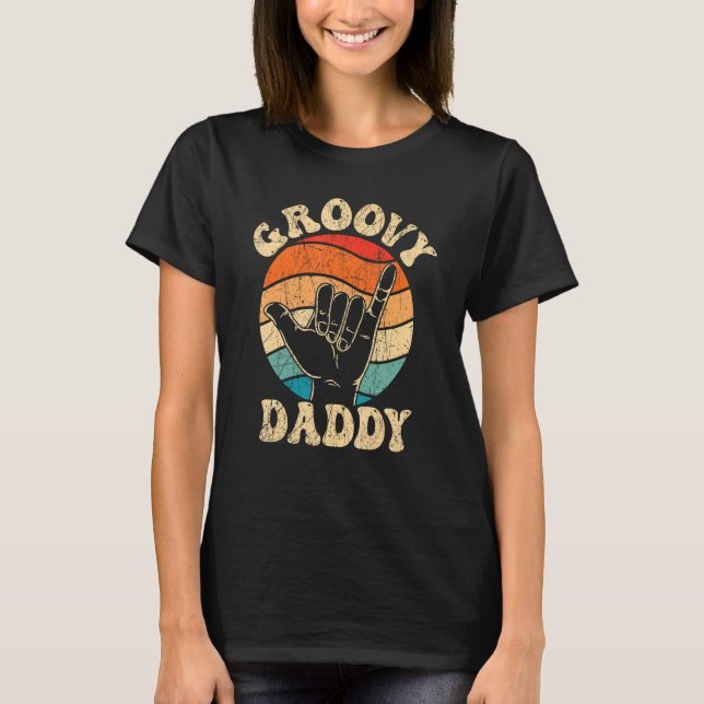 Camiseta Mens Groovy Daddy 70s Aesthetic Nostalgia 1970's R (Frente)