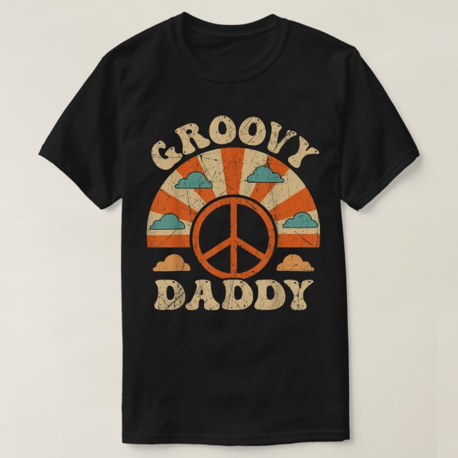 Camiseta Mens Groovy Daddy 70s Aesthetic Nostalgia 1970's R (Frente do Design)