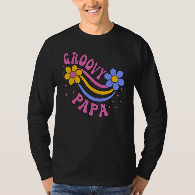 Camiseta Mens Groovy Papa 70s Aesthetic Nostalgia 1970's Re (Frente)