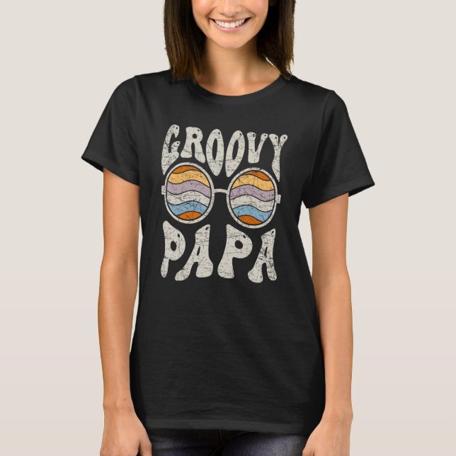 Camiseta Mens Groovy Papa 70s Nostalgia estética 1970 Re (Frente)