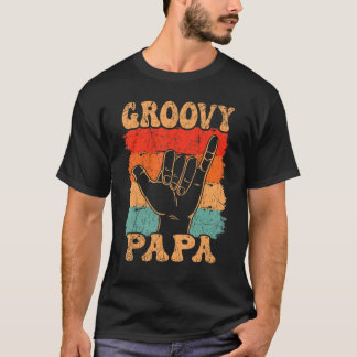 Camiseta Mens Groovy Papa 70s Nostalgia estética 1970 Re