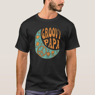 Camiseta Mens Groovy Papa 70s Nostalgia estética 1970 Re