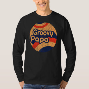 Camiseta Mens Groovy Papa 70s Nostalgia estética 1970 Re