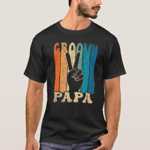 Camiseta Mens Groovy Papa 70s Nostalgia estética 1970 Re