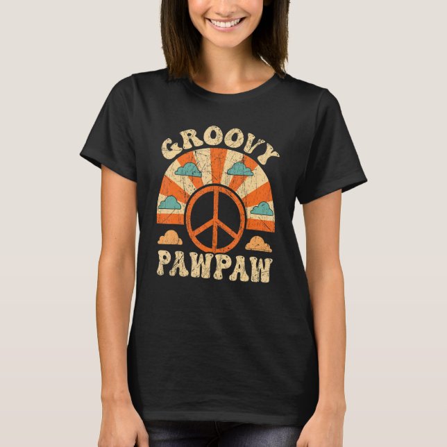 Camiseta Mens Groovy Pawpaw 70s Aesthetic Nostalgia 1970's  (Frente)