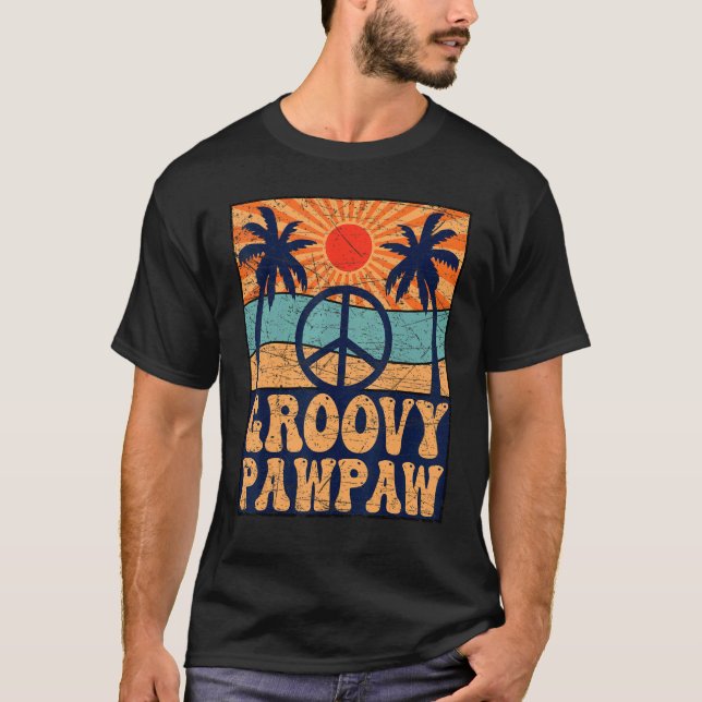 Camiseta Mens Groovy Pawpaw 70s Aesthetic Nostalgia 1970's  (Frente)