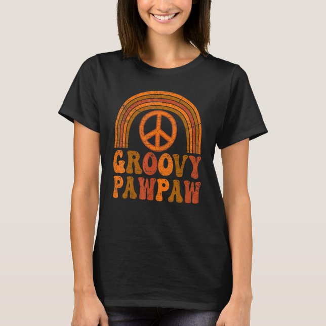 Camiseta Mens Groovy Pawpaw 70s Aesthetic Nostalgia 1970's  (Frente)