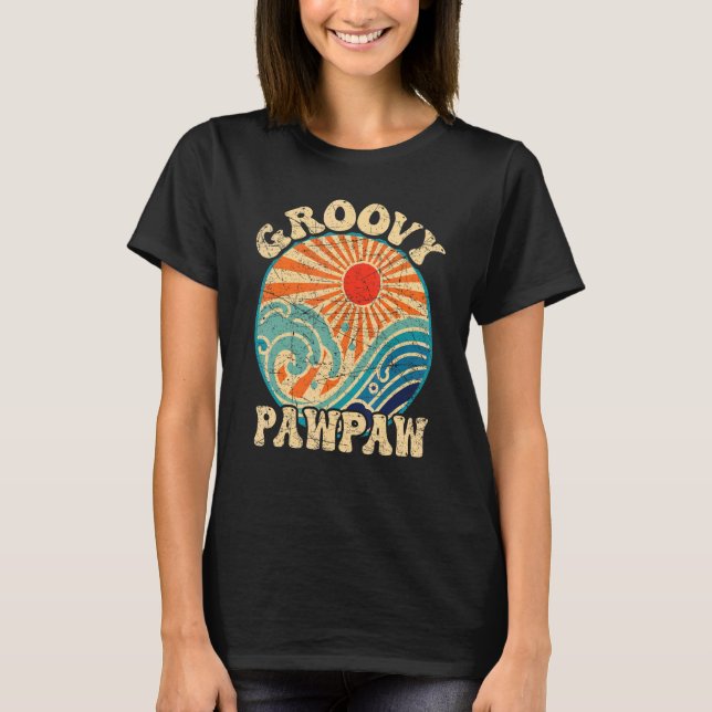 Camiseta Mens Groovy Pawpaw 70s Aesthetic Nostalgia 1970's  (Frente)