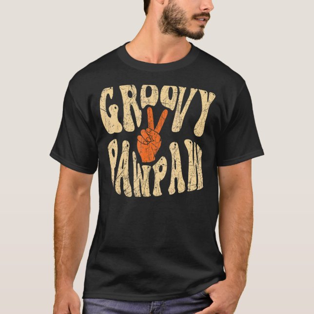 Camiseta Mens Groovy Pawpaw 70s Aesthetic Nostalgia 1970's  (Frente)