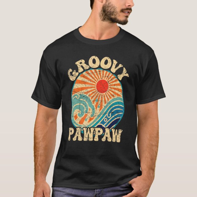 Camiseta Mens Groovy Pawpaw 70s Aesthetic Nostalgia 1970's  (Frente)